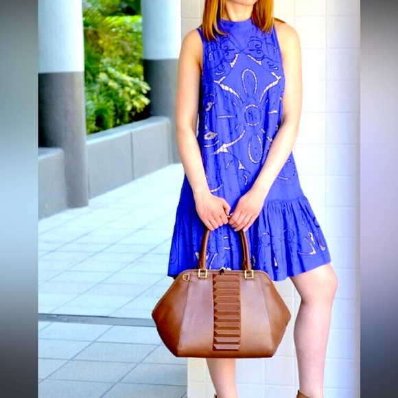 Free People Hot Child Mini Dress Eyelet Dropwaist Babydoll Open-back, size XS - Picture 1 of 8